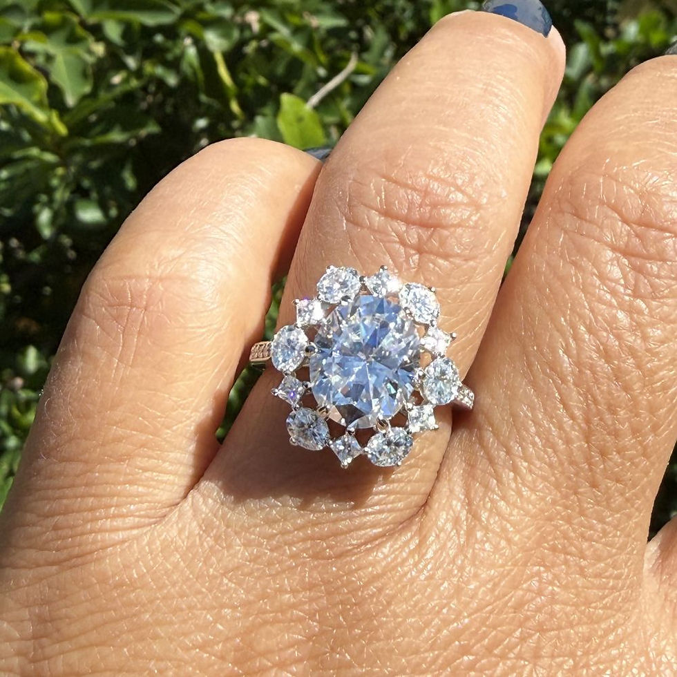 Anel Halo Imperial Moissanite Luxo