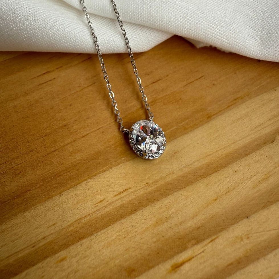 Colar Cristal Oval