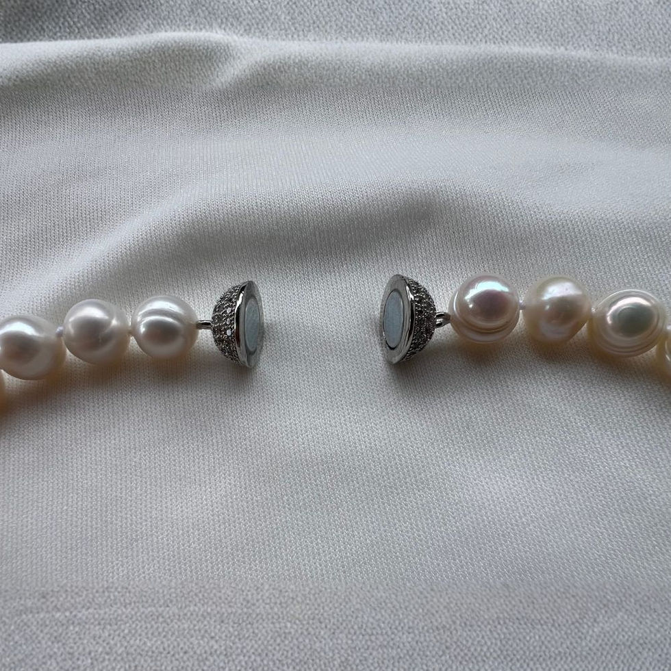 Colar Pérolas de Água Doce Fecho Magnético