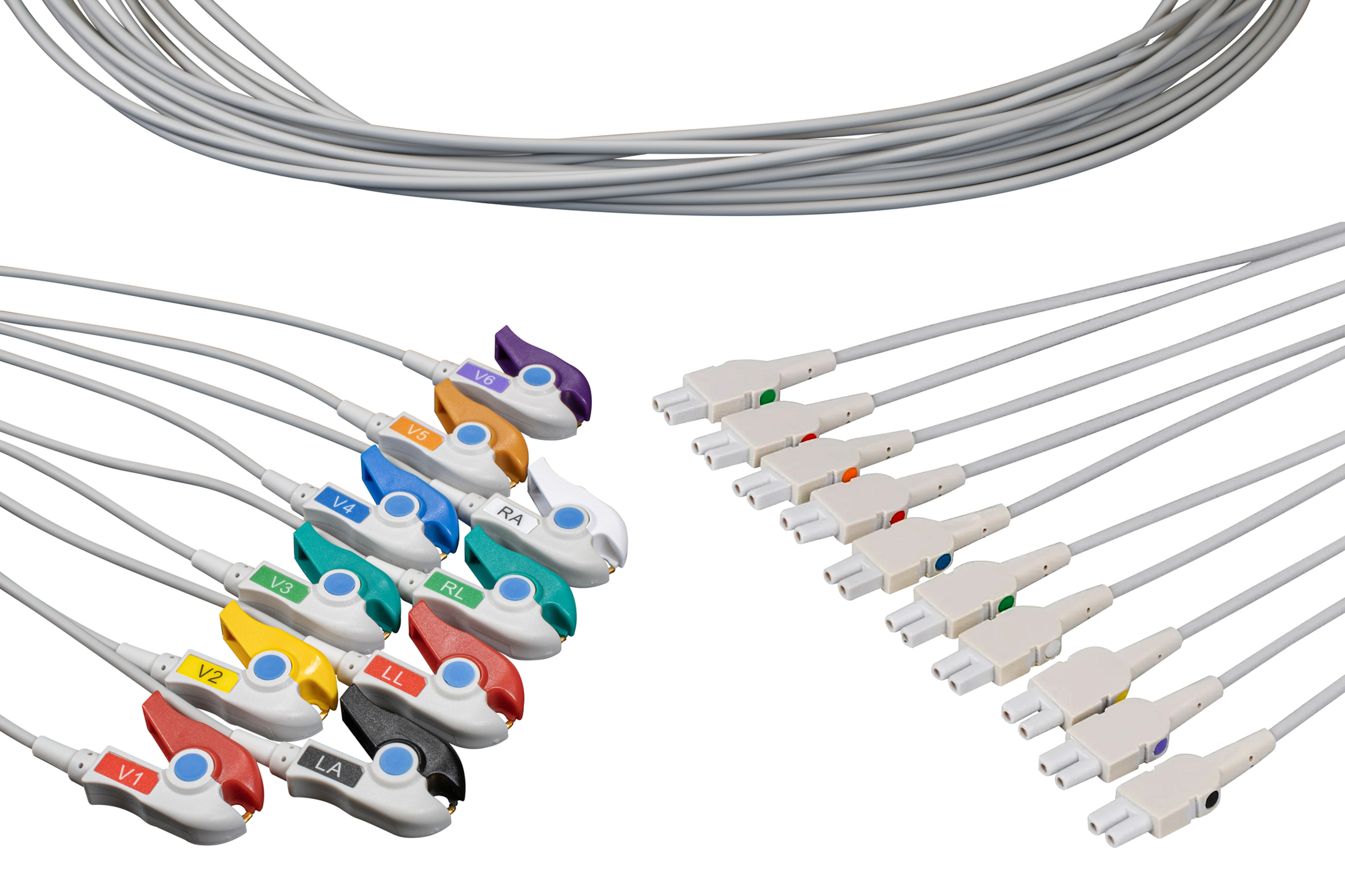 GE/Marquette Compatible EKG 10 Lead (Attached Grabbers) - GE-2104749-001