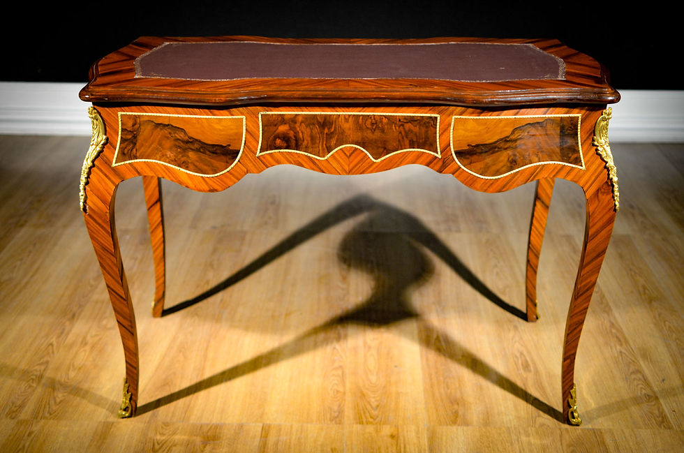 Miniatura: Scrivania Stile Luigi XV 1920 - Palissandro, Radica di noce, Legno Massello