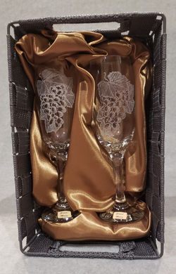coffret flûtes a champagne raisin