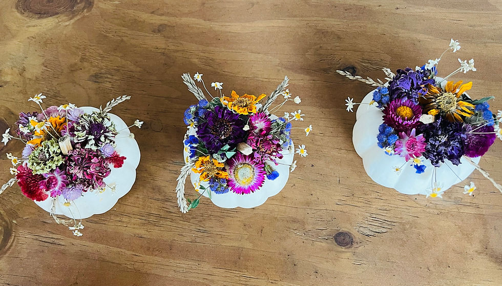 Dried Floral Pumpkin