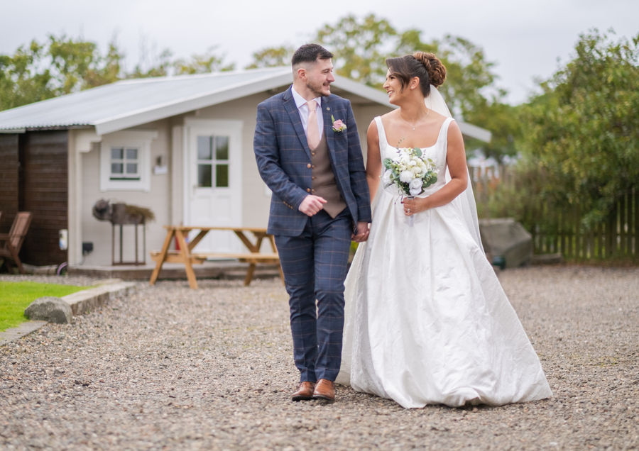 Bride and Groom enjoying each others company after the wedding ceremony at The Gathering.