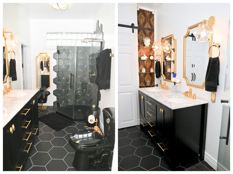 Black White and Gold Bathroom Remodel Personal