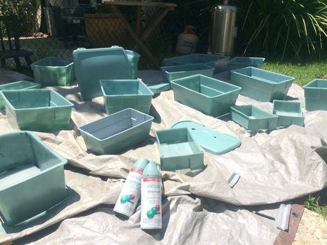 When you can’t find your bin color, just make your own- Hello Spray Paint