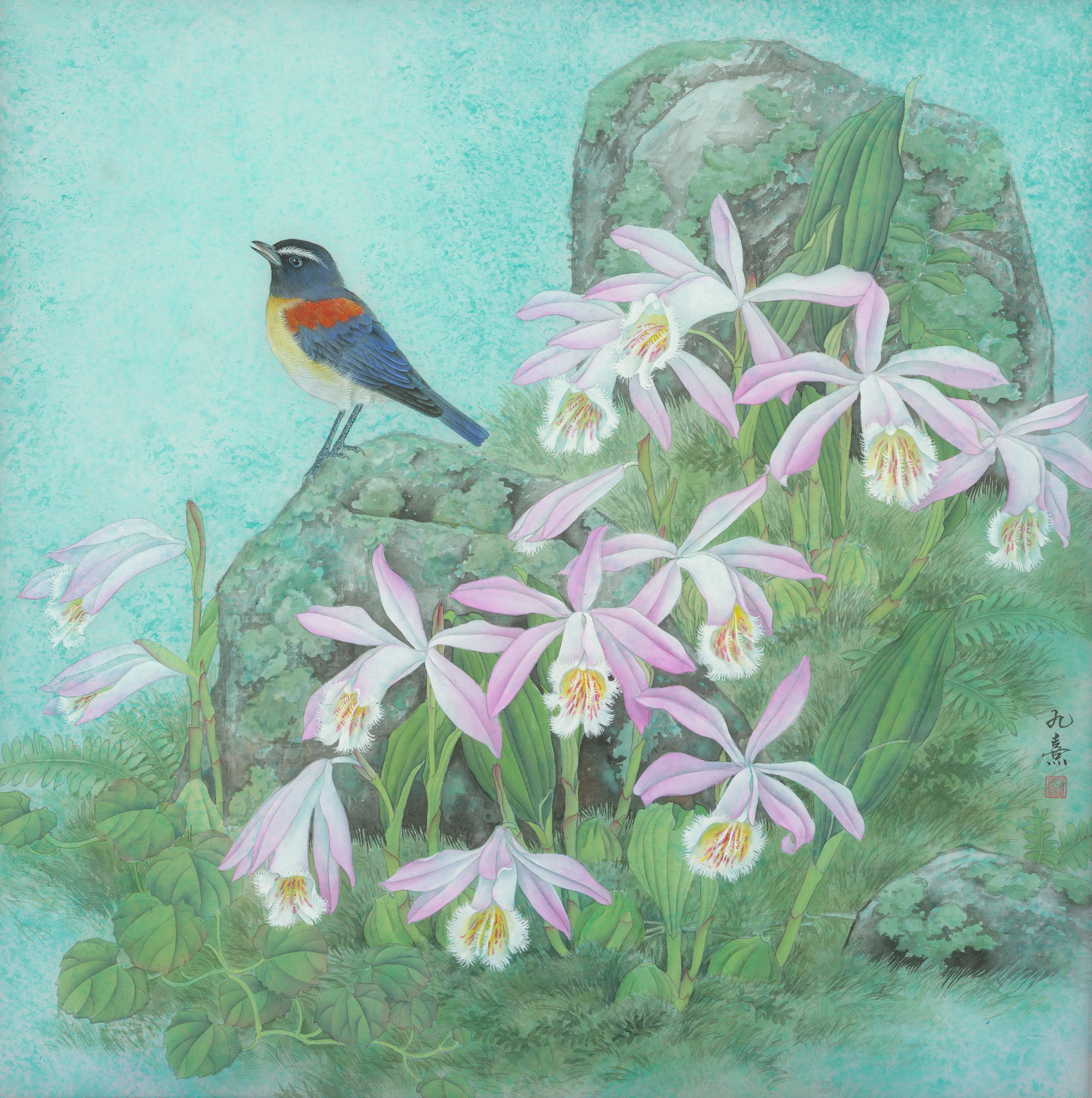 息息香從紙上來｜栗背林鴝.一葉蘭