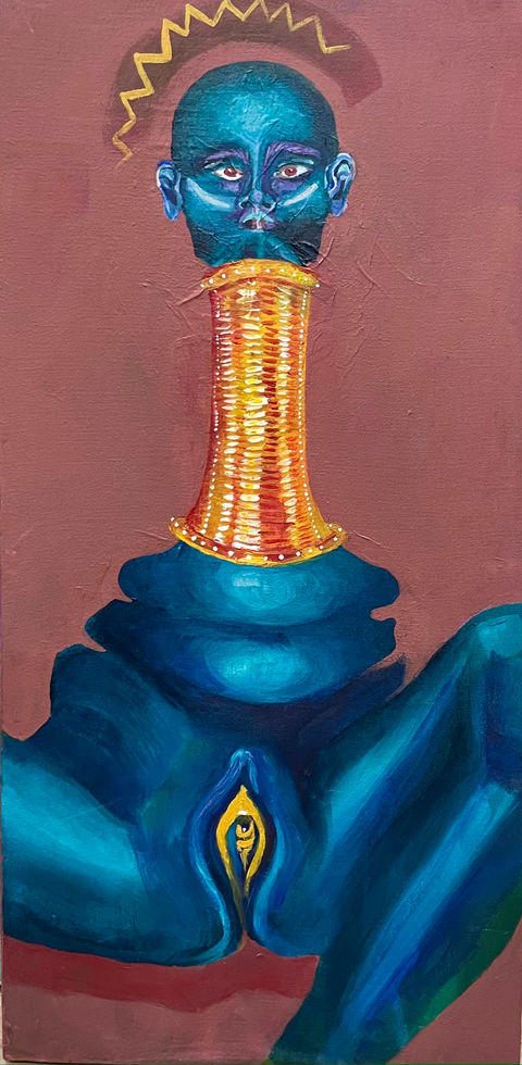 Patriarchy, Acrylic on Bedsheet on Wood, 13" x 18," 2021