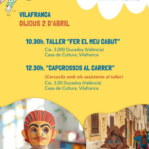 02/04/2026 10è Festival Internacional de Titelles Portsxinel·la. Taller “Fer el meu cabut” i "Desfilada de capgrossos".