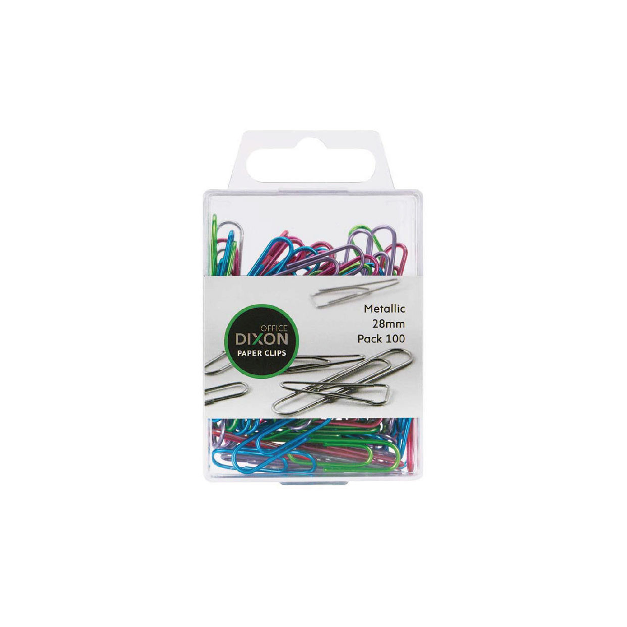 Dixon Paper Clips 28mm Metallic Coloured Pack 100