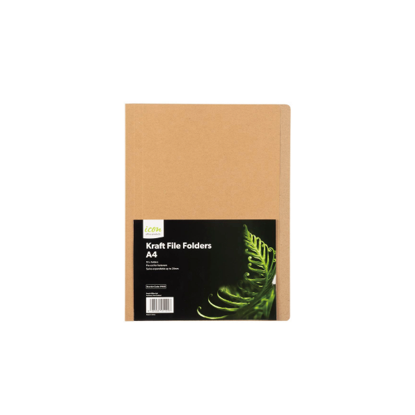 Icon Manilla File Folders A4 Kraft, Pack of 10