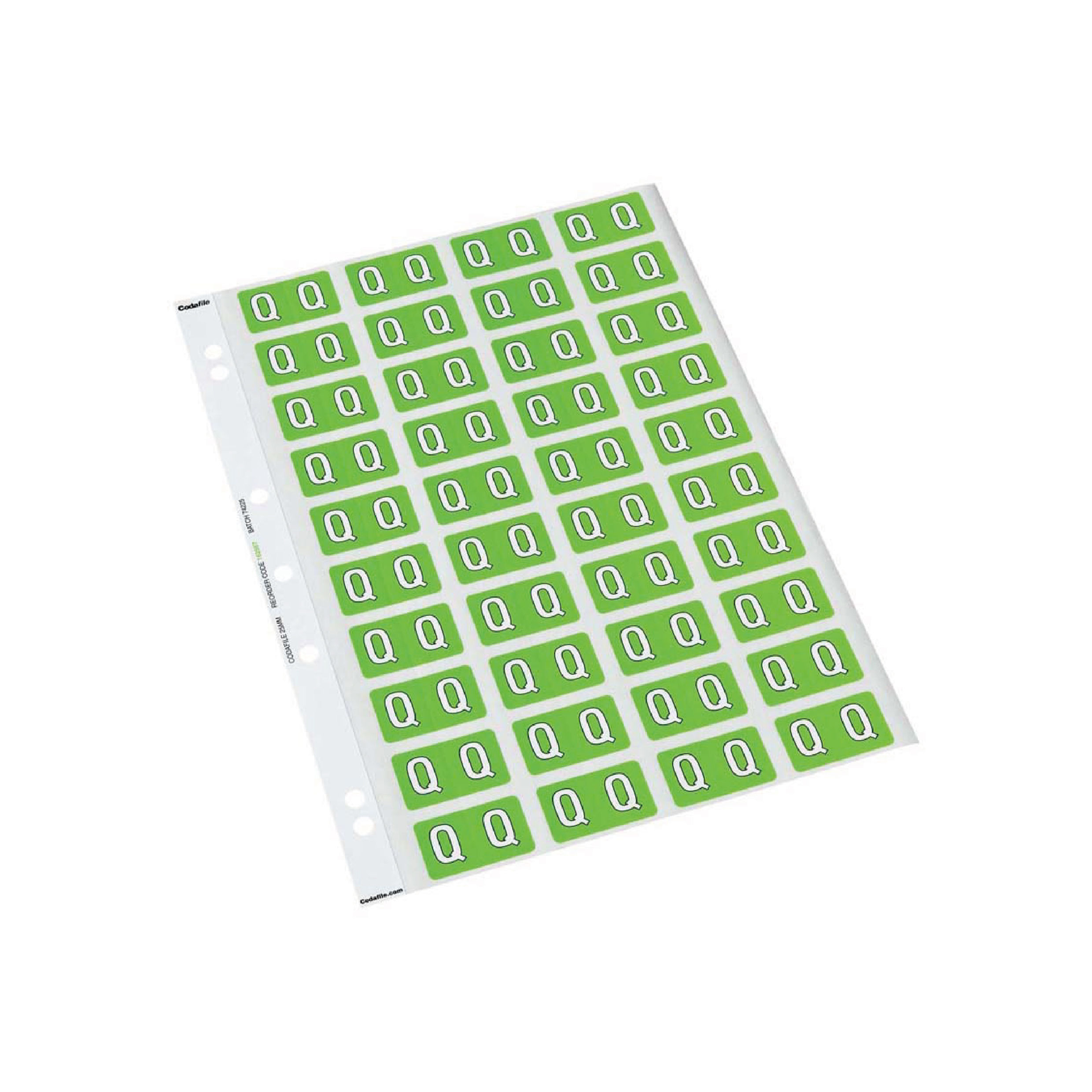 Codafile Alphabetical Labels -Q