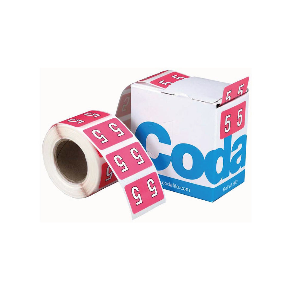 Codafile Numeric Labels - 5 (500 Labels)