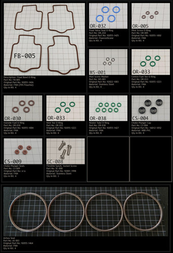 Kawasaki ZXR400 1989-1999 Motorcycle Carburettor Seal Repair Kit