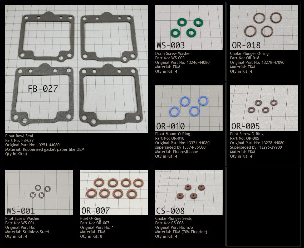 Suzuki GSX1100 1980-1986 Motorcycle Carburettor Seal Repair Kit