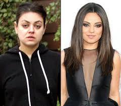 Mila Kunis com e sem maquilhagem
