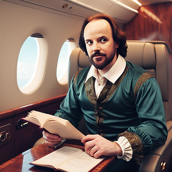 Shakespeare on a private jet
