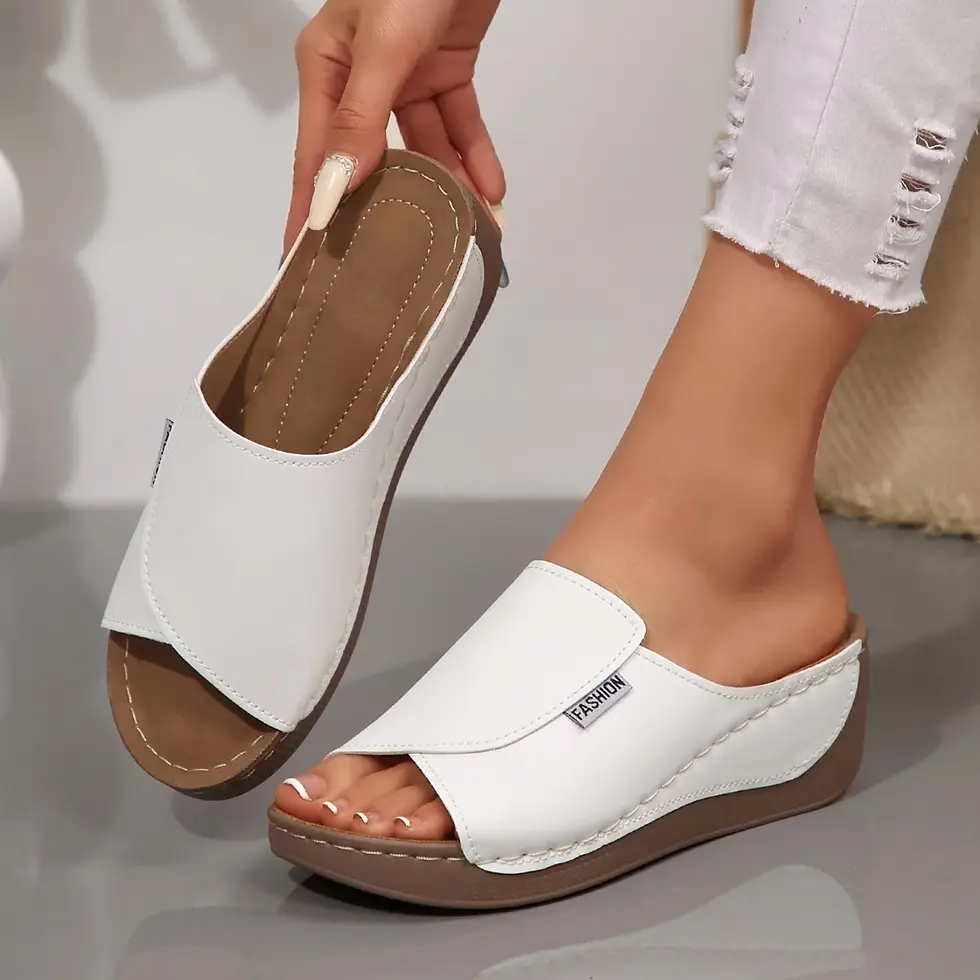 Thumbnail: Women Wedge Slippers Summer 2025 New Fashion Slippers Open Toe Breathable Sandal