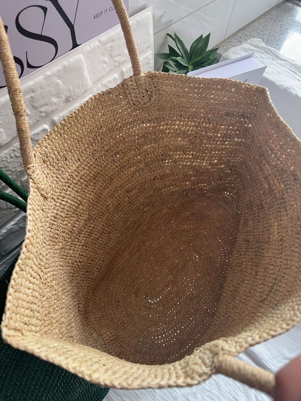Thumbnail: 2026 Large Handwoven Rattan Tote Bag for Women Natural Straw Beach Bag Purse Lux