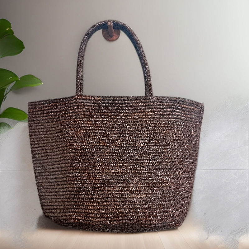 Thumbnail: 2026 Large Handwoven Rattan Tote Bag for Women Natural Straw Beach Bag Purse Lux