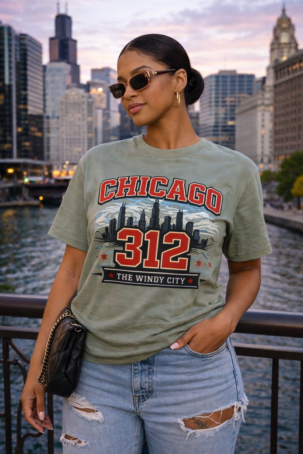 Chicago 312 T-Shirt — The Windy City Vintage Skyline Tee
