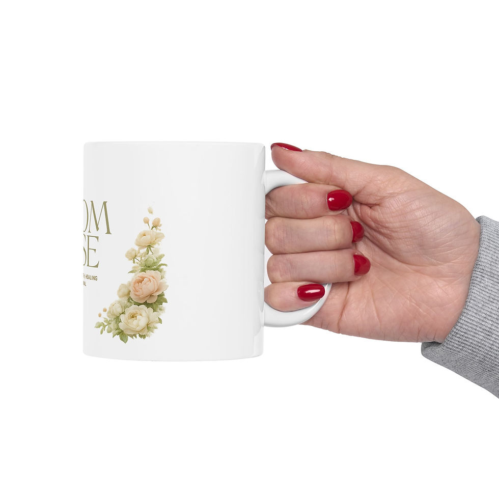Thumbnail: Bloom & Rise Ceramic Mug — Inspirational Floral Coffee Cup (11oz, 15oz)
