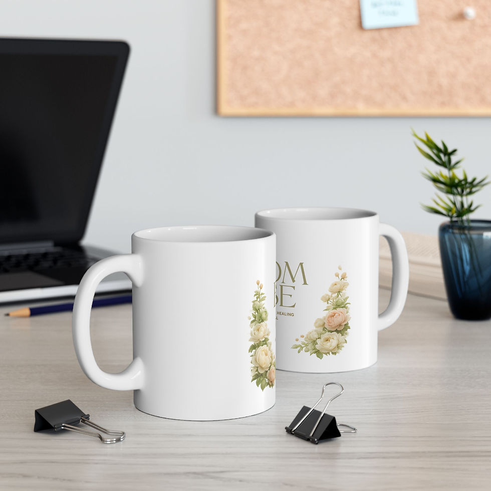 Thumbnail: Bloom & Rise Ceramic Mug — Inspirational Floral Coffee Cup (11oz, 15oz)