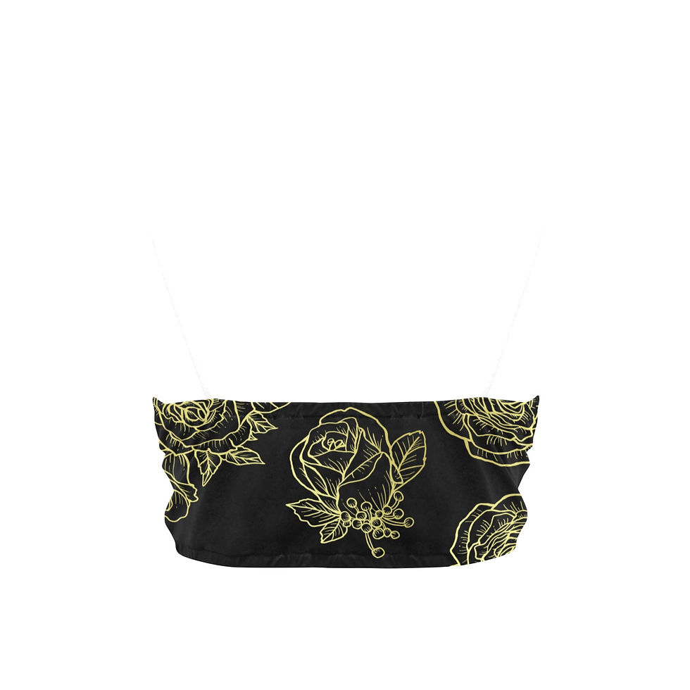 Thumbnail: Golden Roses Crop Bikini Top (Model S40)