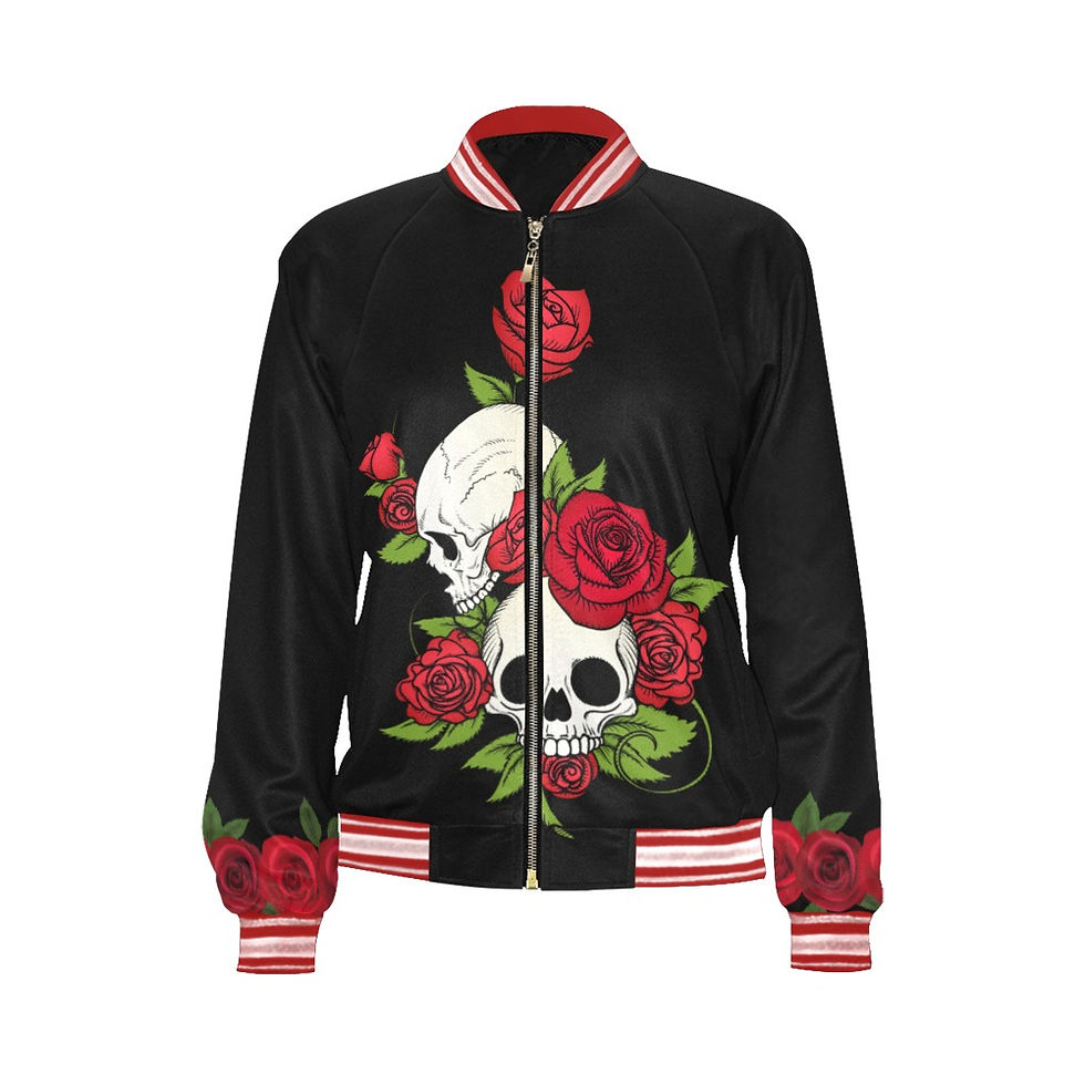 Wicked Roses All Over Print Bomber Jacket for Women (Model H21)