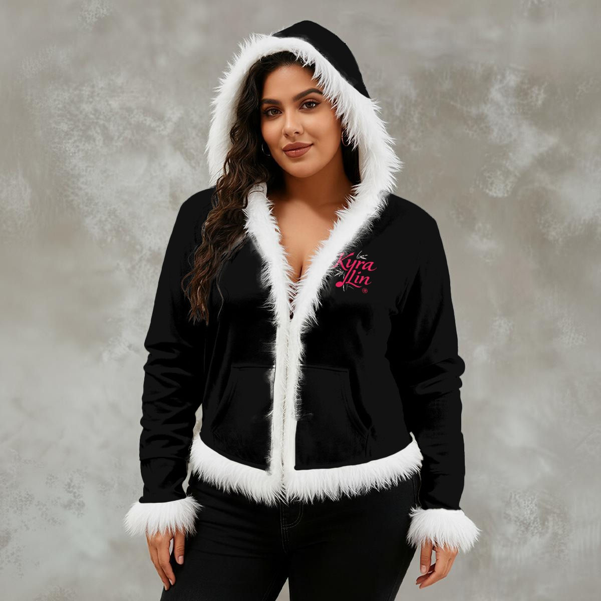 Kyra Lin's Women's Faux Fur Hooded Jacket S3