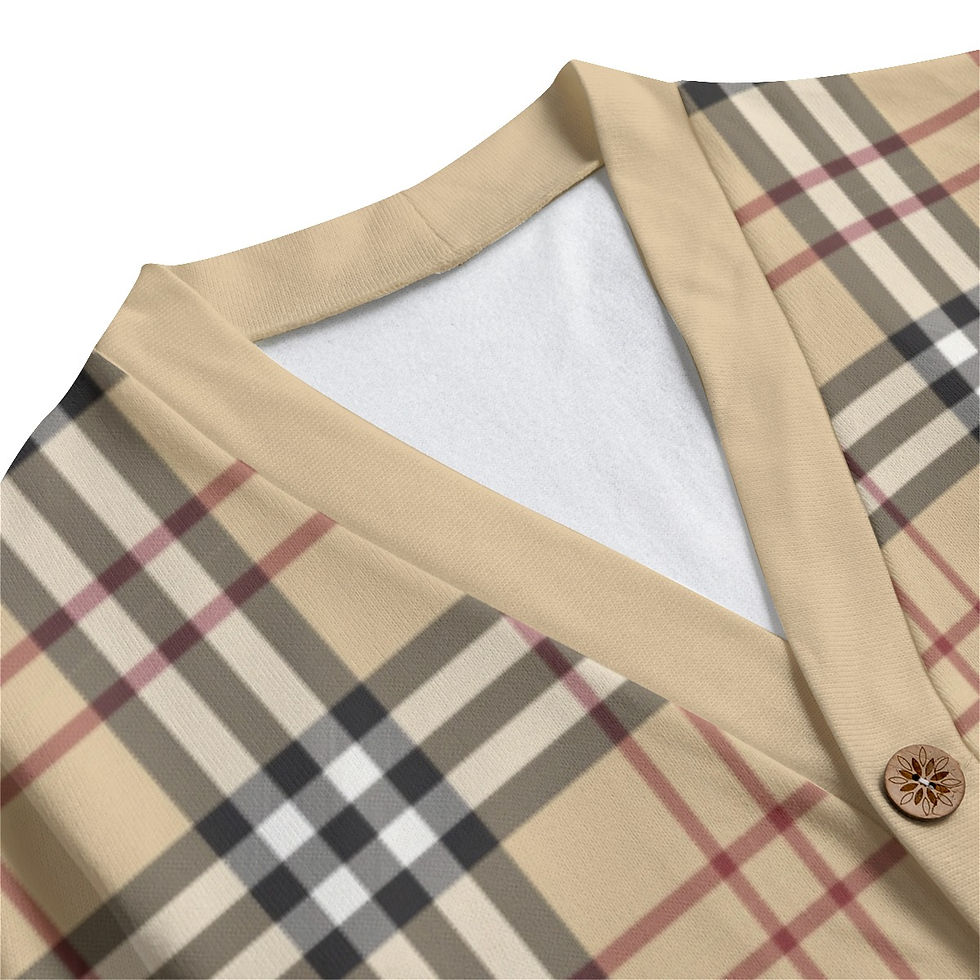 Thumbnail: Berrybur V-neck Knitted Fleece Cardigan With Button Closure
