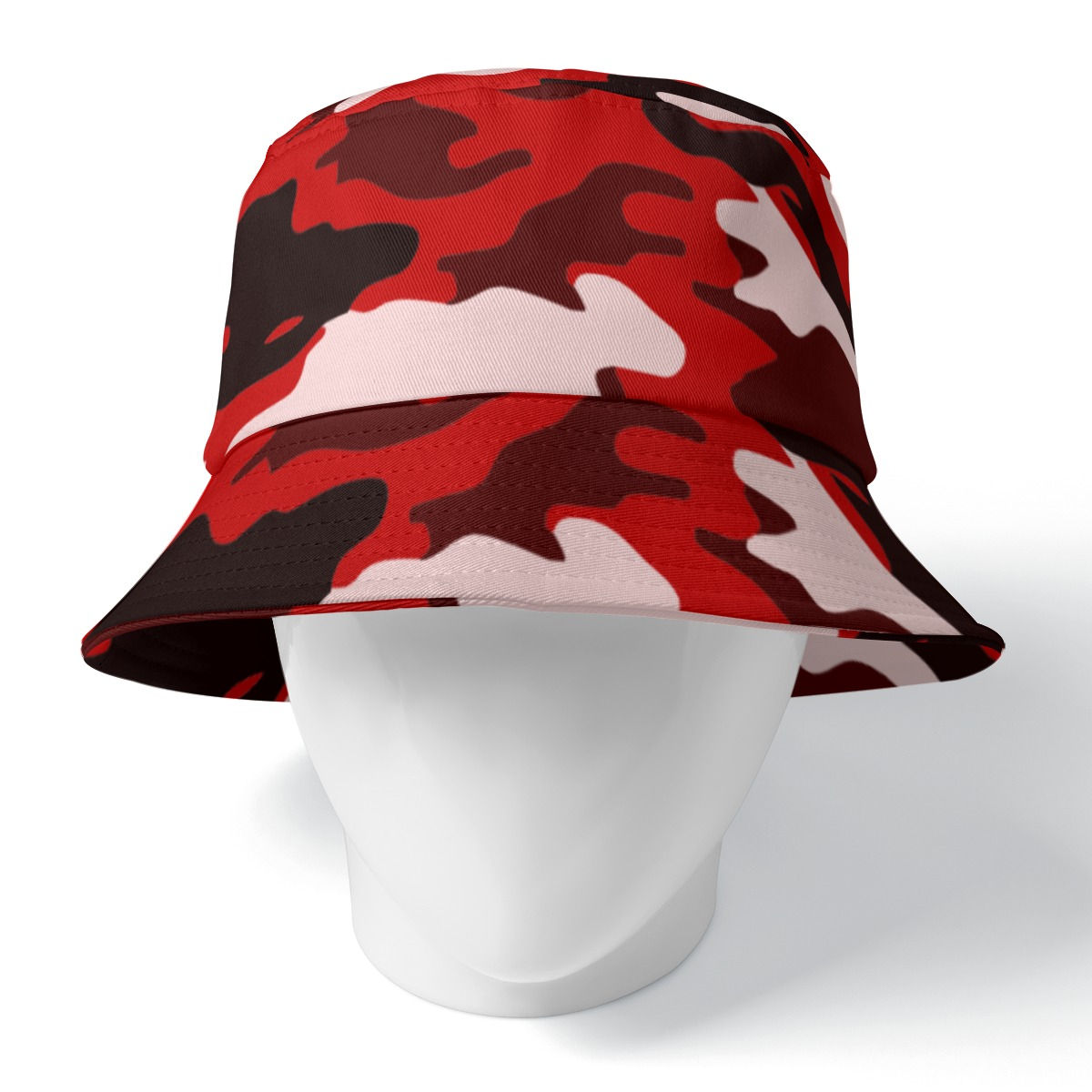 Red Camo Double-Side Bucket Hat