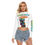 Thumbnail: Limited Edition Circus Show Women's Hollow Chest Keyhole Tight Crop Top
