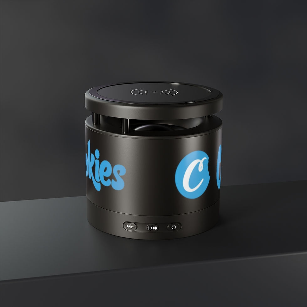 Thumbnail: C For Cookies Metal Bluetooth Speaker and Wireless Charging Pad