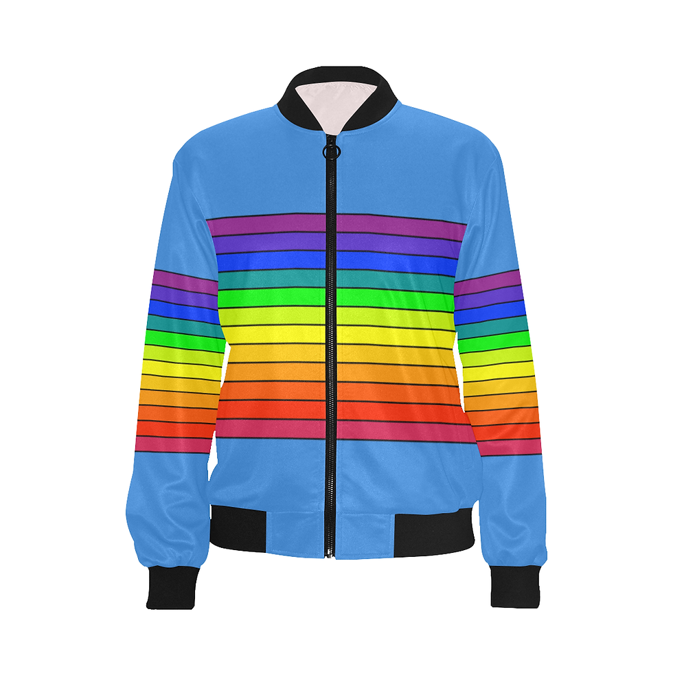 Thumbnail: Colors Band Bomber Jacket for Women All Over Print Bomber Jacket for Women Mach 