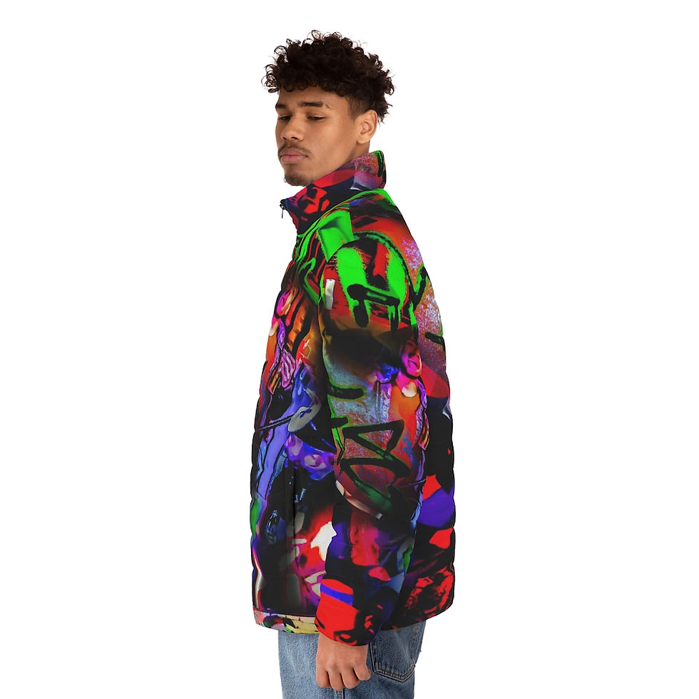 Thumbnail: This Life Men's Puffer Jacket (AOP)