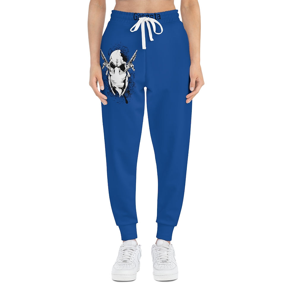Thumbnail: Unisex Blue Gangsta Athletic Joggers (AOP)