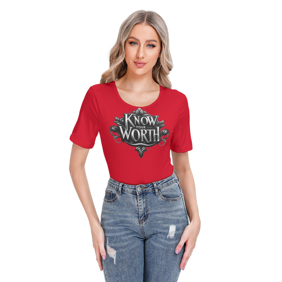 Know Your Worth Women's Short Sleeve Bodysuit