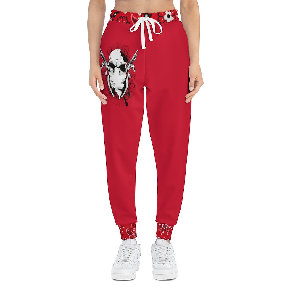 Thumbnail: Red Gangsta Athletic Joggers (AOP)