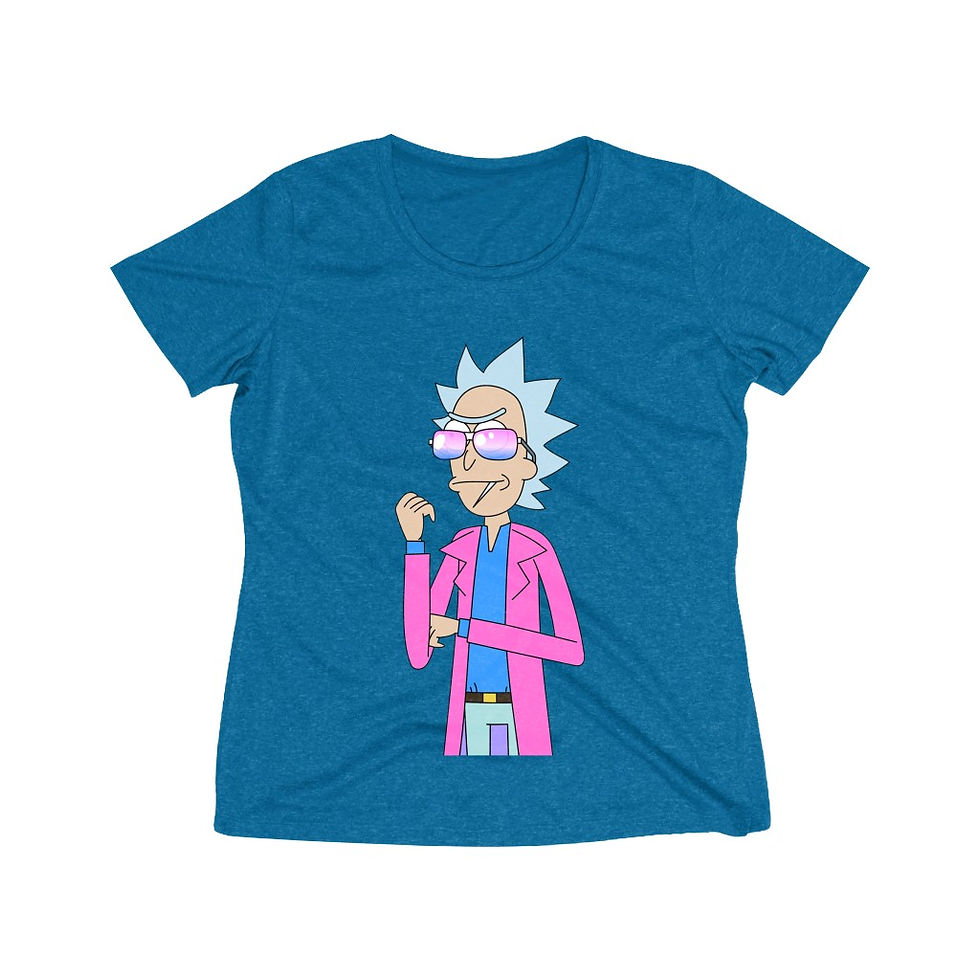 Thumbnail: Cool Pink Rick Women's Heather Wicking Tee