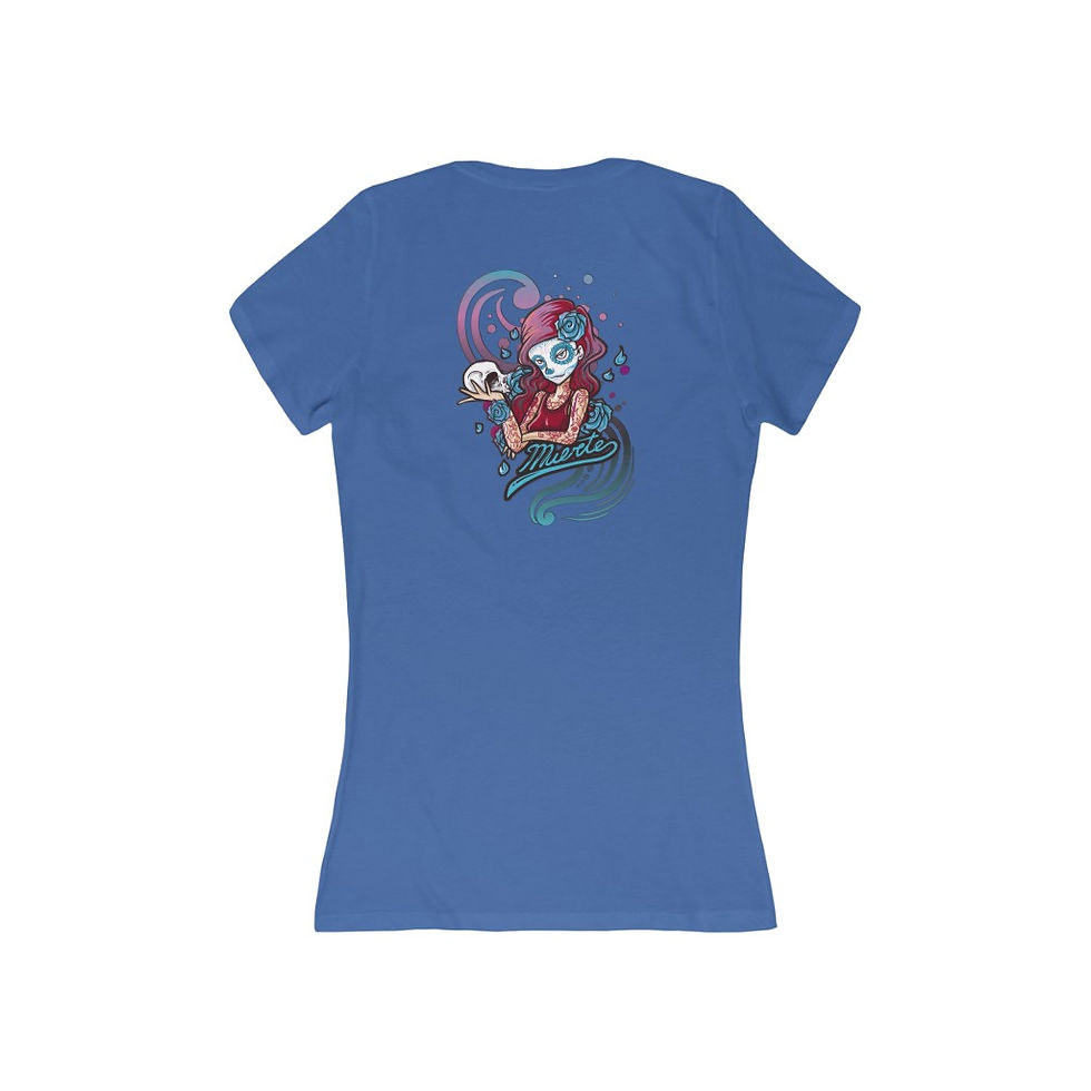 Thumbnail: Del Muerte Women's Jersey Short Sleeve Deep V-Neck Tee
