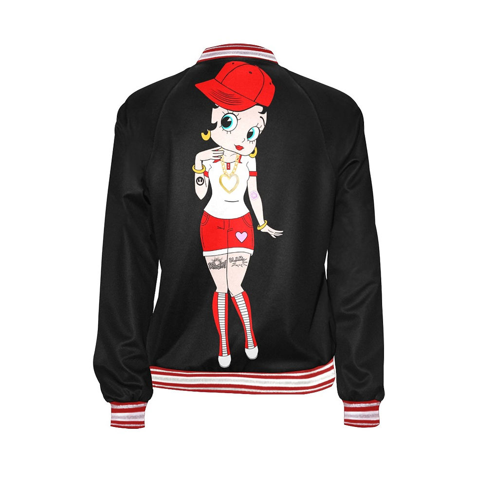 Thumbnail: Betty Boop Thug All Over Print Bomber Jacket for Women (Model H21)