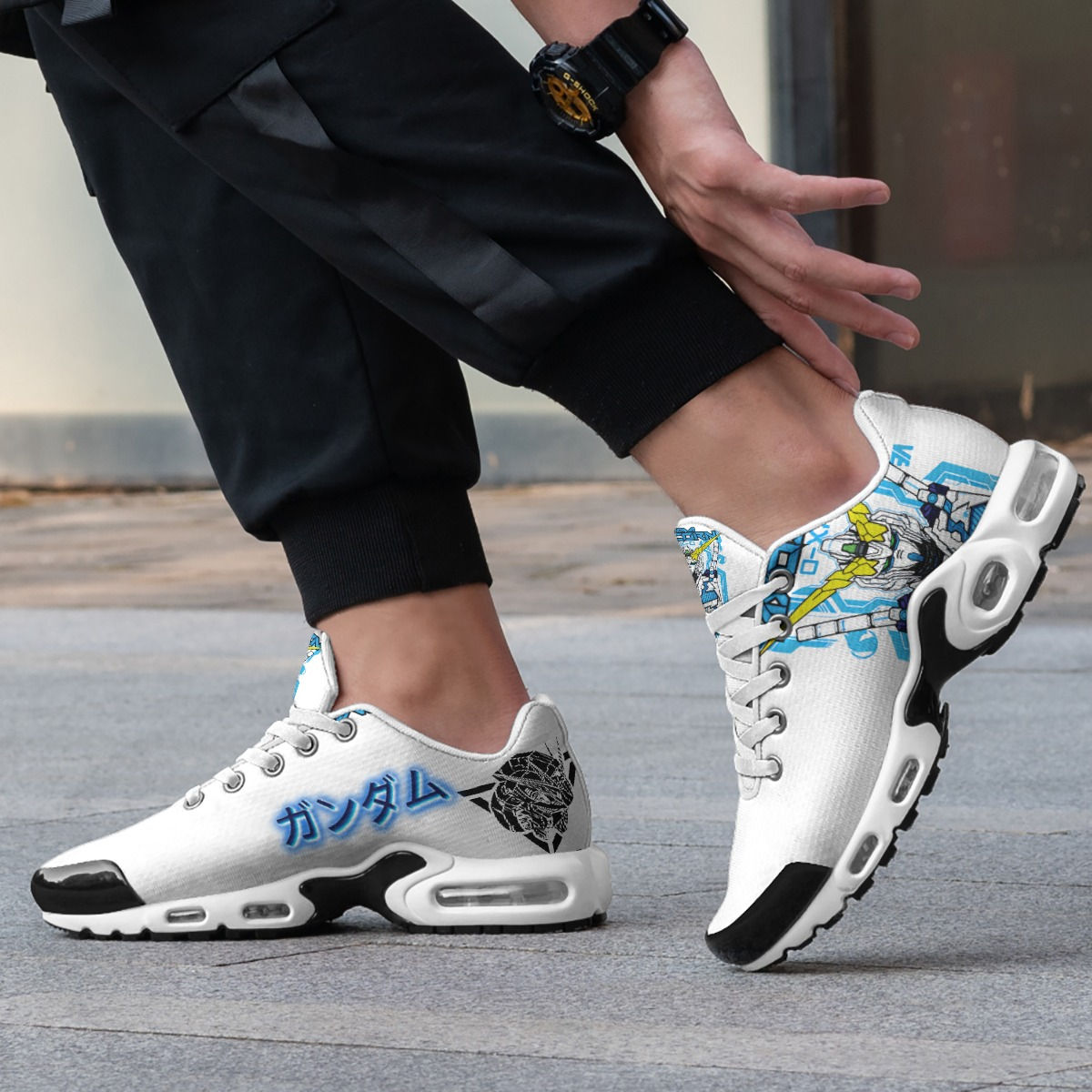 Blued Out Gundam Men's Air Cushion Sports Shoes