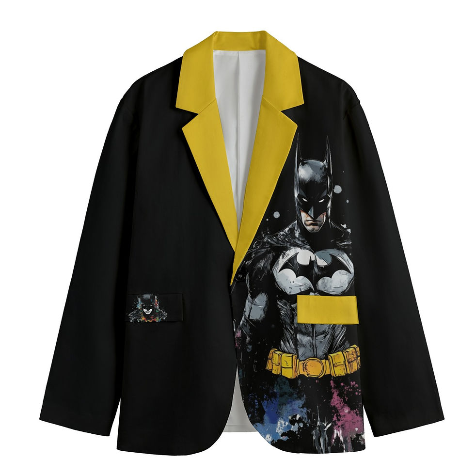 Batman Men's Casual Flat Lapel Collar Blazer