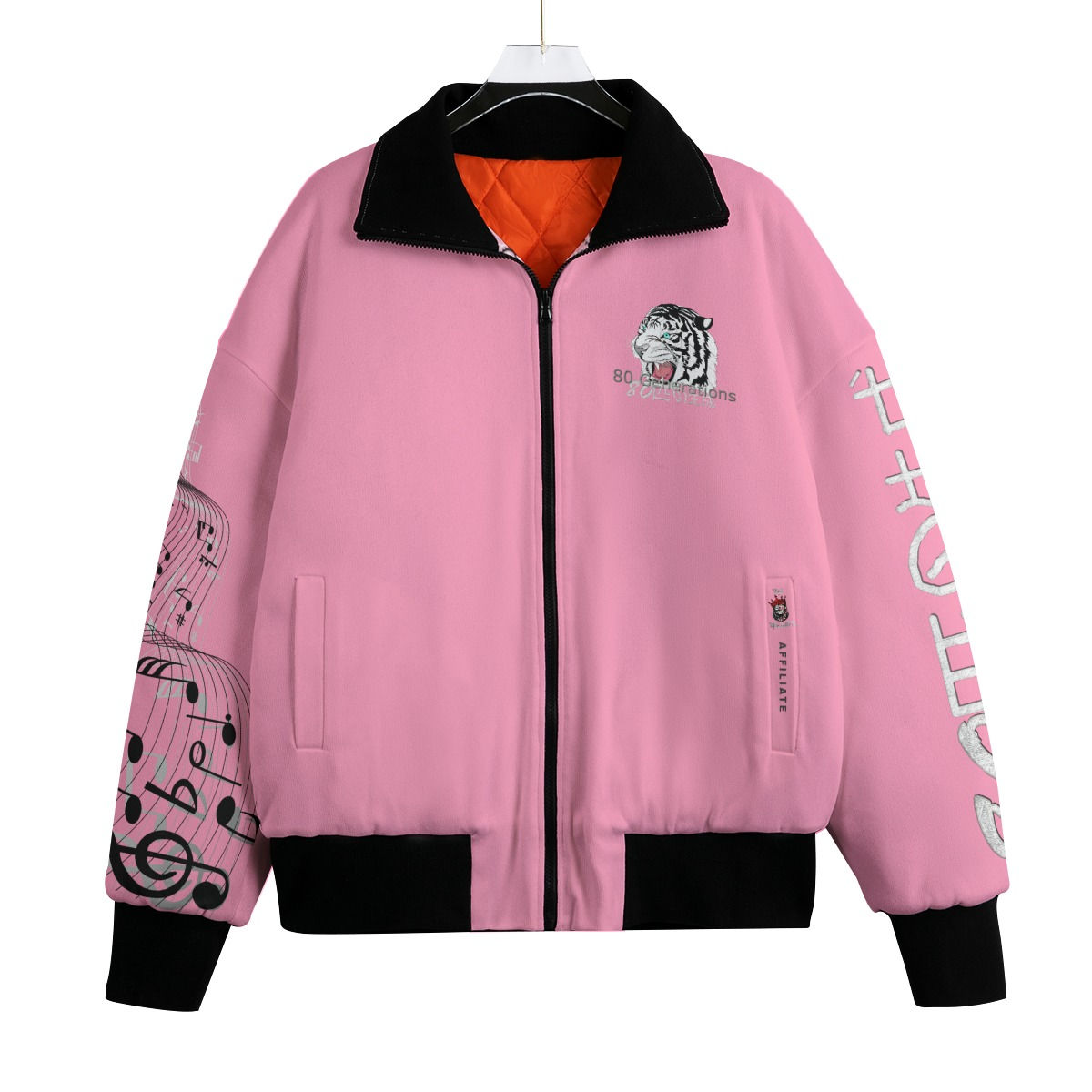 Pink MHT Knitted Fleece Lapel Outwear