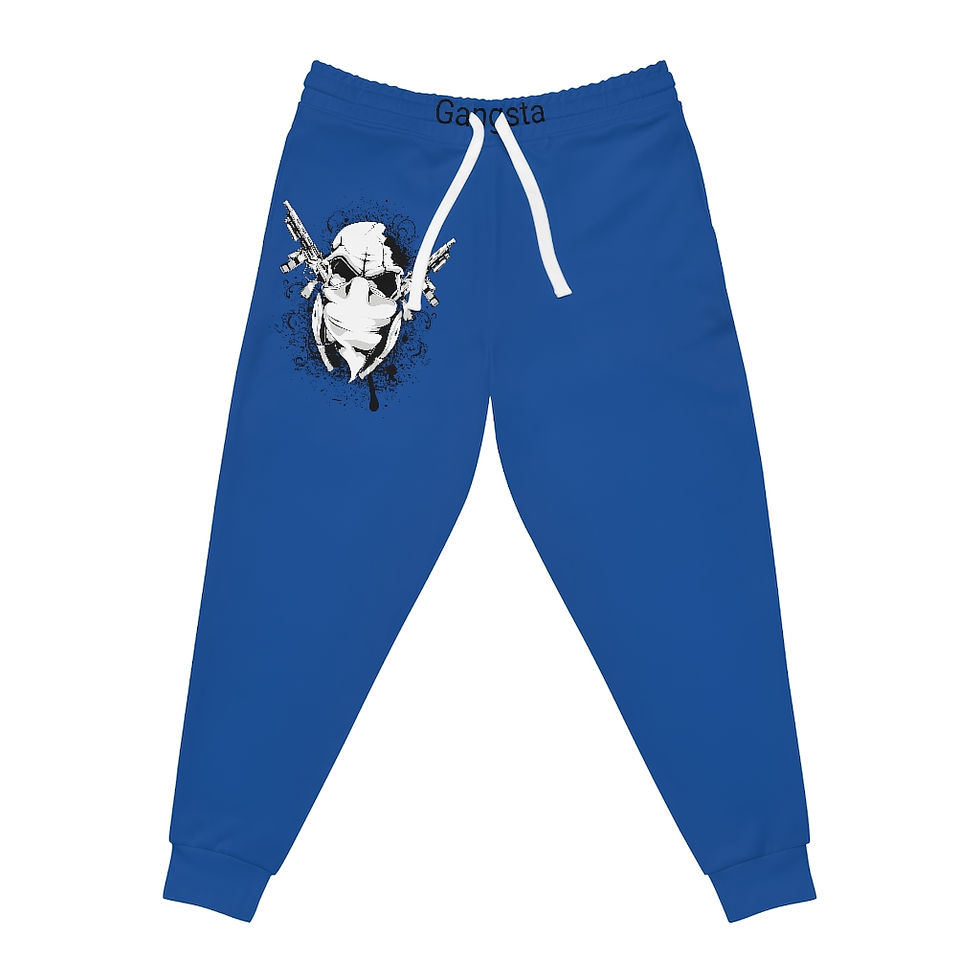 Thumbnail: Unisex Blue Gangsta Athletic Joggers (AOP)