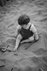 Baby photos on beach