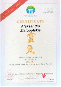 Certificates and diplomas related to holistic practices, including energy healing, emotional well-be