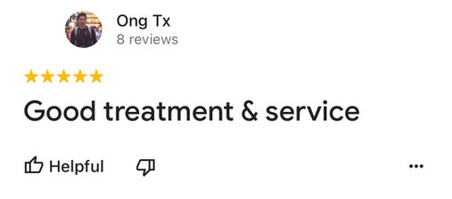 Positive Google Review of De Acupuncture x Herbs Centre for their good treatment and service