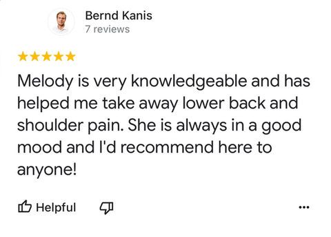 Positive Google Review of De Acupuncture x Herbs Centre for their TCM acupuncture in treating lower back pain.